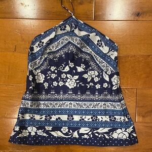 LOFT Navy and White Floral top